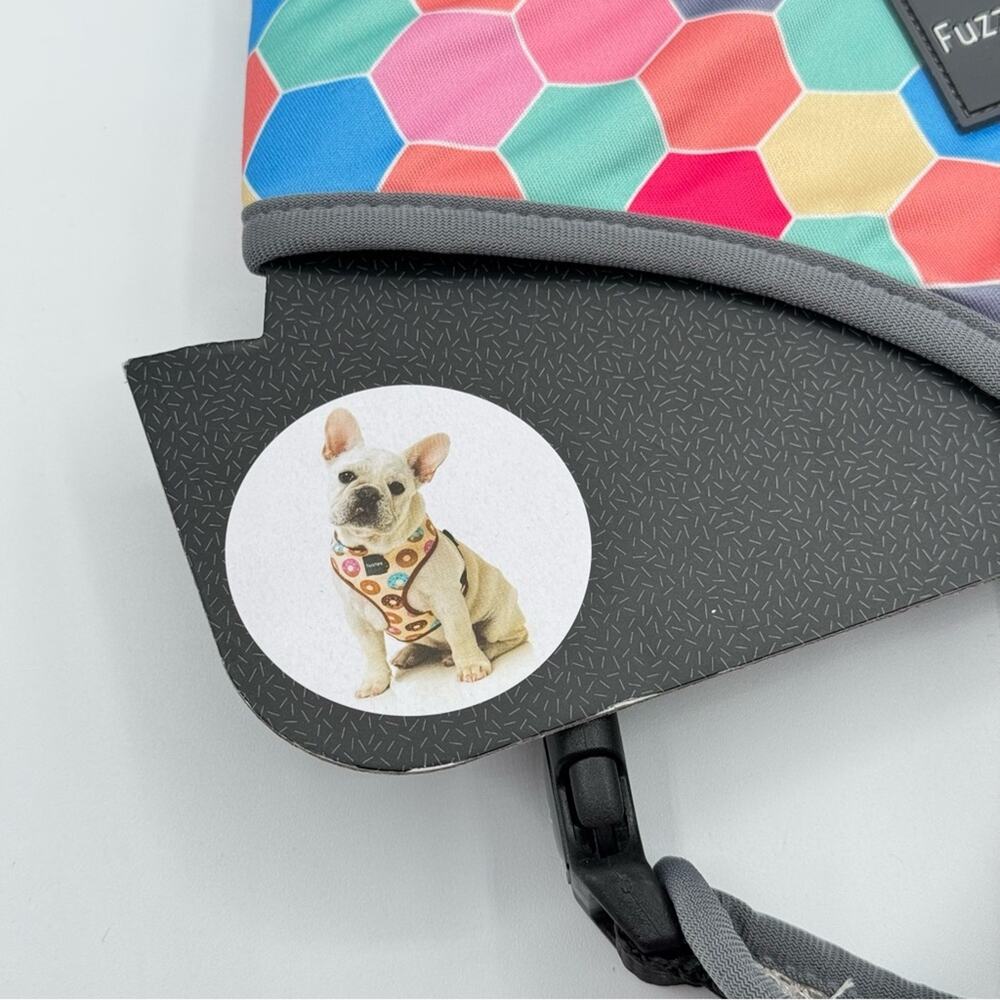 Fuzz Yard Grey Colorful Hexagon Print Adjustable Harness Dog’s Size Large - Picture 3 of 5
